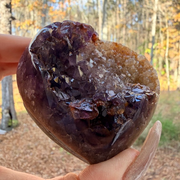 Twin Flame Fantasy Agate & Amethyst Druzy Heart | Uruguay | High Quality 0005 - Picture 9 of 13